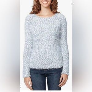 Buffalo David Bitton- NWT Light Blue/White Eyelash Knit Sweater- Sz. M